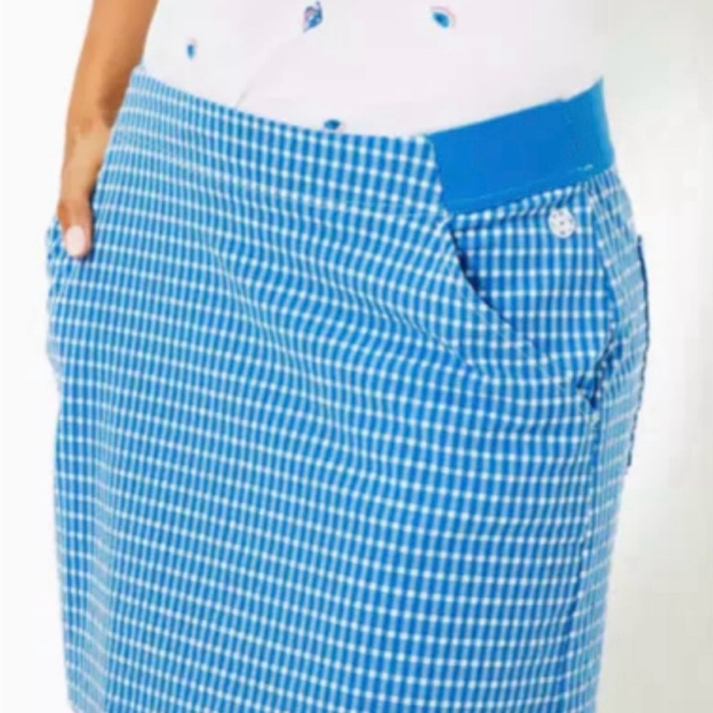 Lilly Pulitzer skort Blue Checkered Skirt NEW with Tag
